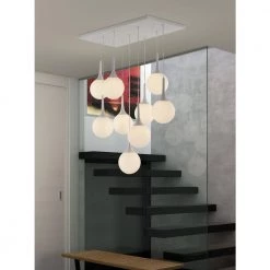 Epsilon 9-Light White Chandelier with Glass Shade by ZUO 13 Epsilon 9-Light White Chandelier with Glass Shade by ZUO -Deals Juno Store white zuo chandeliers 50088 31 1000 1