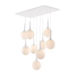 Epsilon 9-Light White Chandelier with Glass Shade by ZUO 10 Epsilon 9-Light White Chandelier with Glass Shade by ZUO -Deals Juno Store white zuo chandeliers 50088 4f 1000