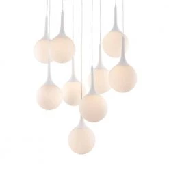 Epsilon 9-Light White Chandelier with Glass Shade by ZUO 9 Epsilon 9-Light White Chandelier with Glass Shade by ZUO -Deals Juno Store white zuo chandeliers 50088 c3 1000